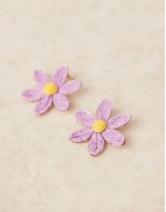 oversized flower earrings in lilac