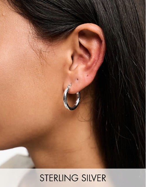 vintage medium hoops in plated sterling silver