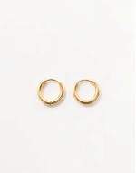 waterproof stainless steel huggie hoop earrings in gold tone